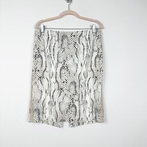 White House Black Market Snake Print Mini Skirt - Black and White